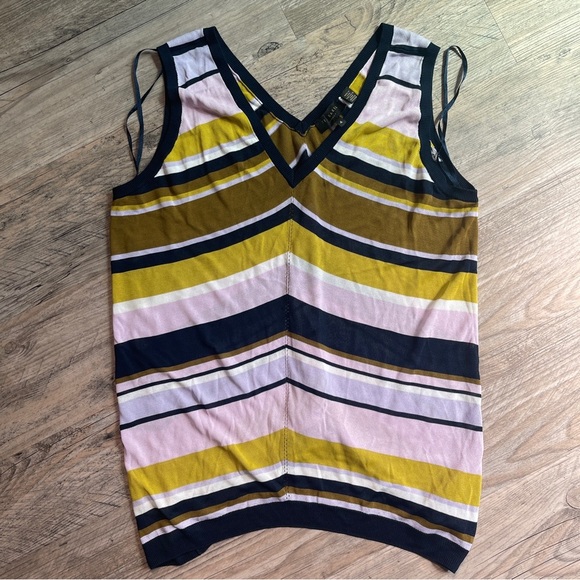 Ted Baker London  Women's Lennah maple Sleeveless Relaxed-Fit Striped tank top - Picture 3 of 7